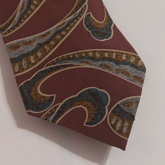 Como Collezione Paisley Print Imported Silk Handmade Necktie - Picture 4 of 5